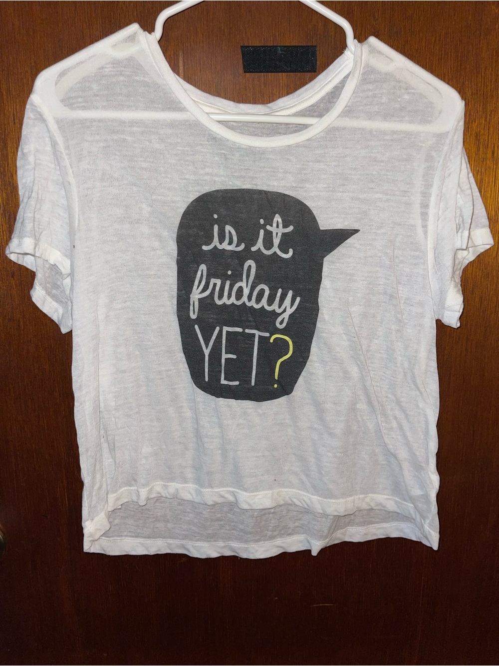 Jr Large White Graphic Tee - "Is It Friday Yet?"